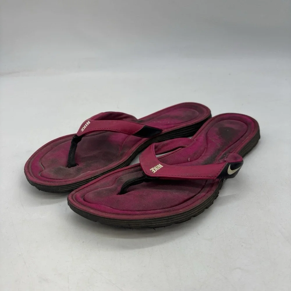 Nike Comfort Slides Womens 8 Pink Slip On Sandals Comfortbed Flip Flops